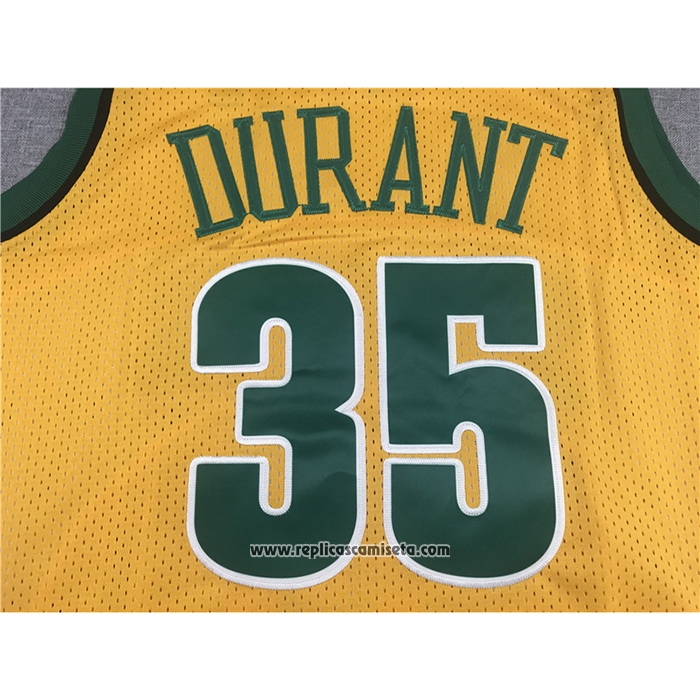 Camiseta Seattle SuperSonics Kevin Durant #35 Mitchell & Ness 2007-08 Amarillo